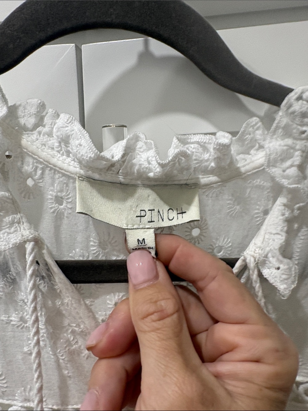 Pinch White Eyelet Ruffle
V Neck Dress - Picture 2 of 4